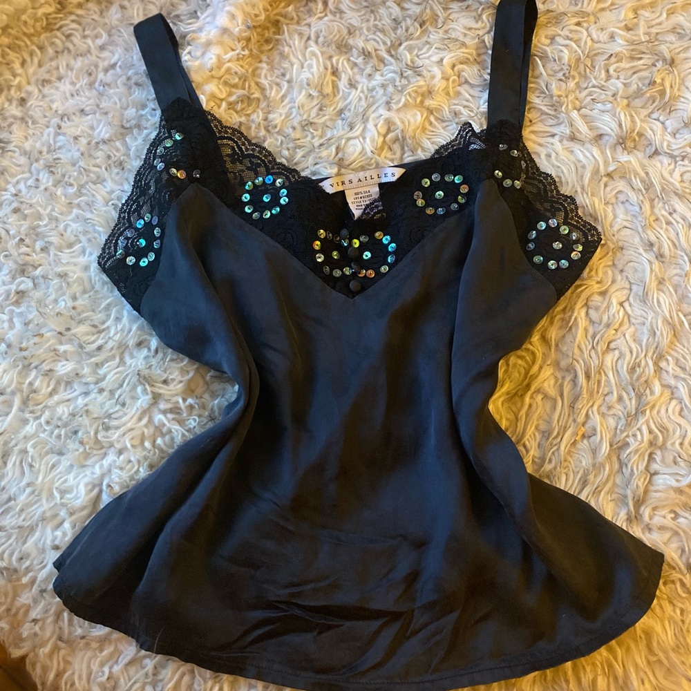 Vintage Versailles Silk Lace Cami Top